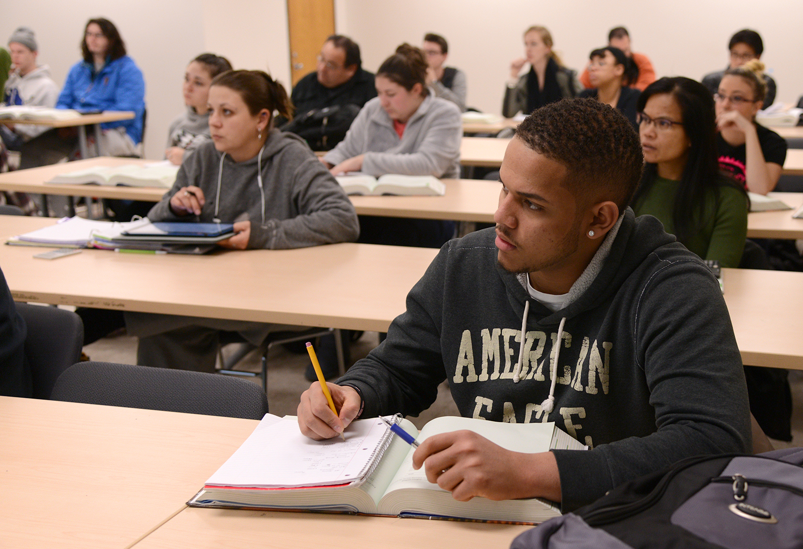 Student sitting in accounting class