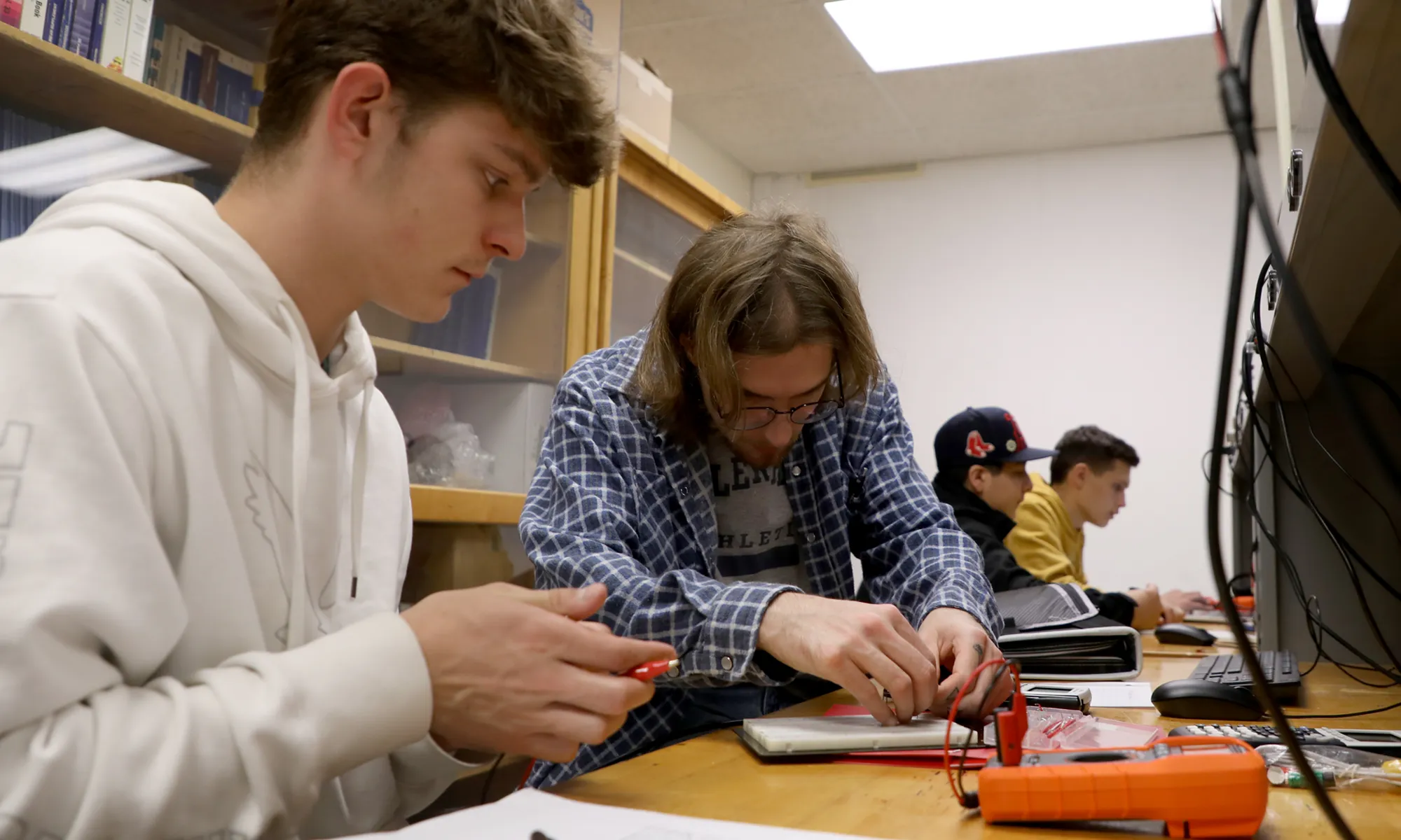 Electrical Engineering Technology students work on projects in class