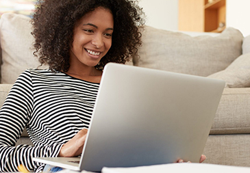 Adult student on laptop