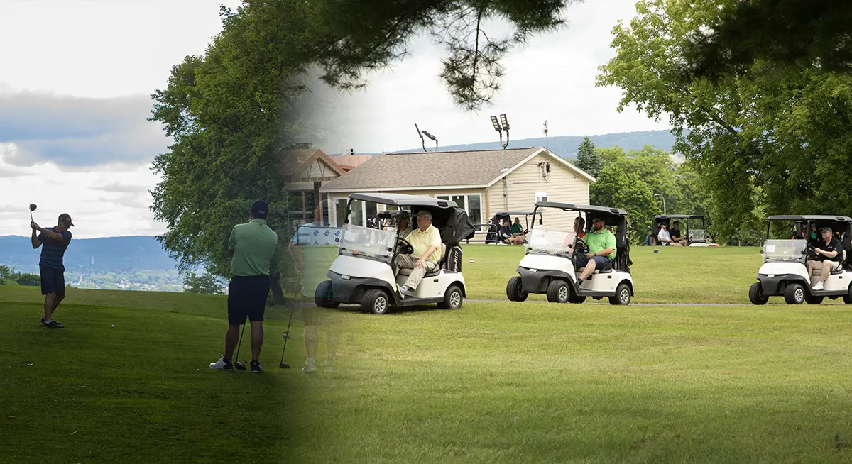 MVCC Foundation Golf Tournament Image of golfers in golf carts ready to start tournament