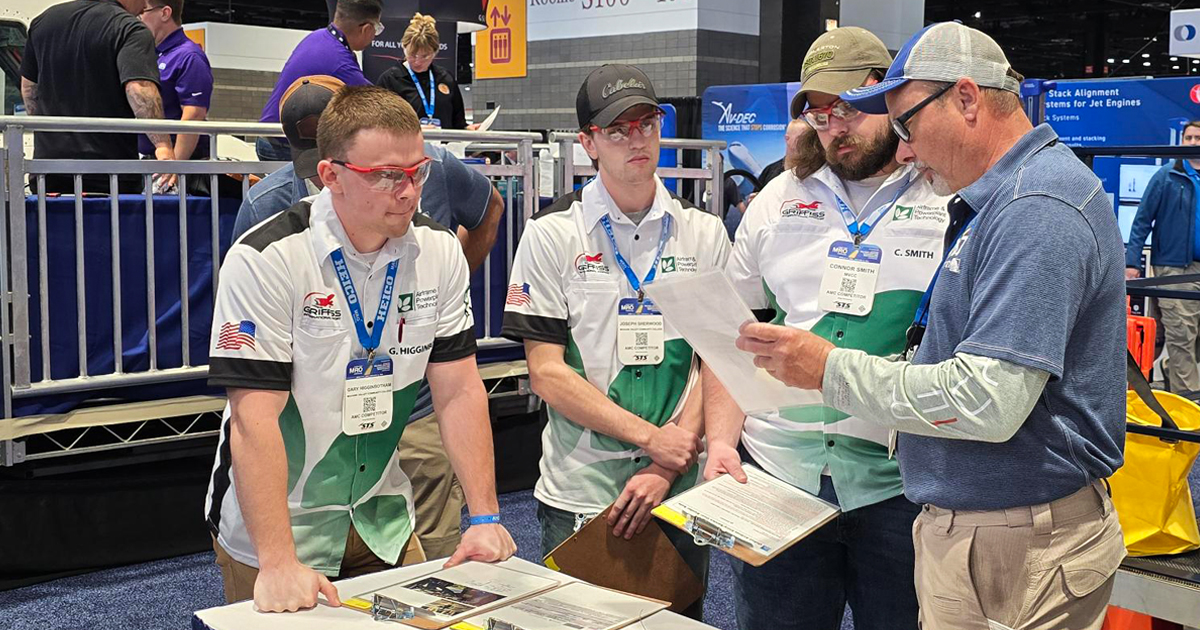 Aviation Maintenance students work on a project at AMC